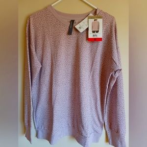 Mondetta Ladies' Lightweight ,Printed Top –Sweatshirt- Pink, Medium